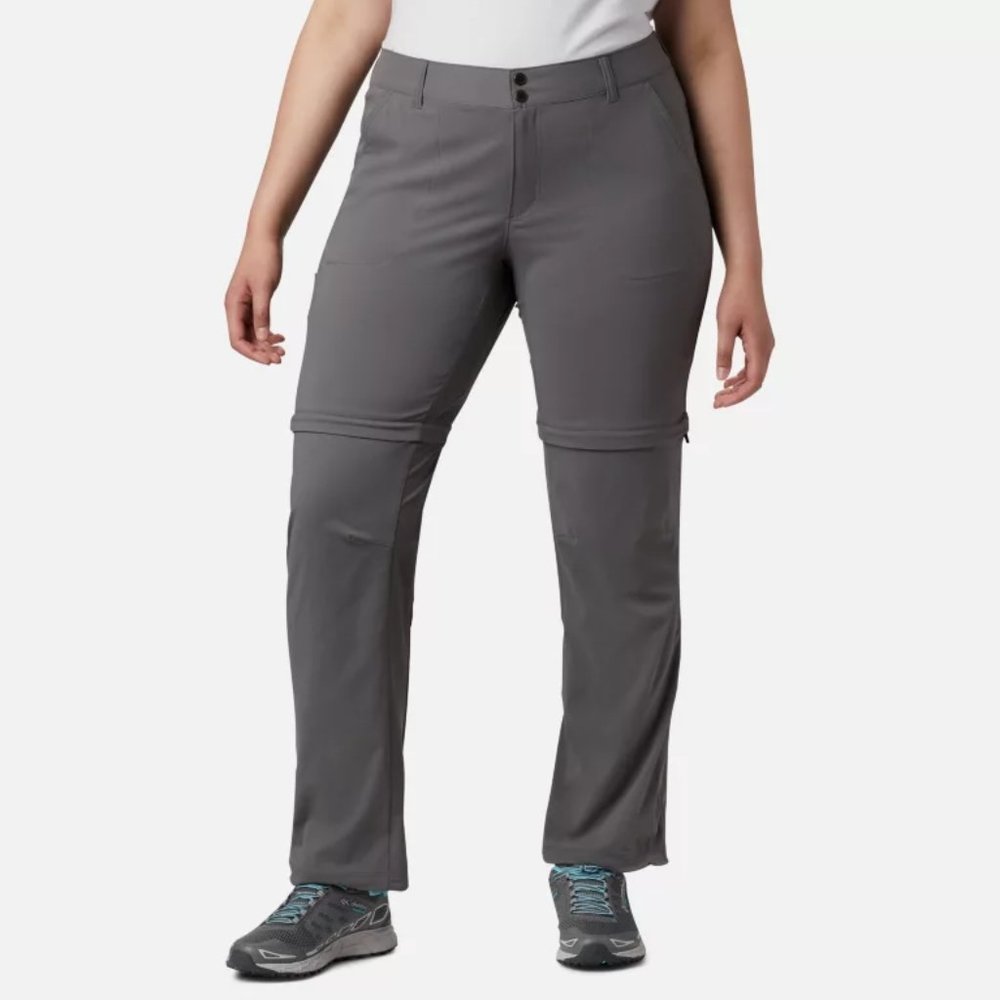 Women's Columbia Saturday Trail Convertible Pants Size 14 Gray AK4028 Shorts NEW